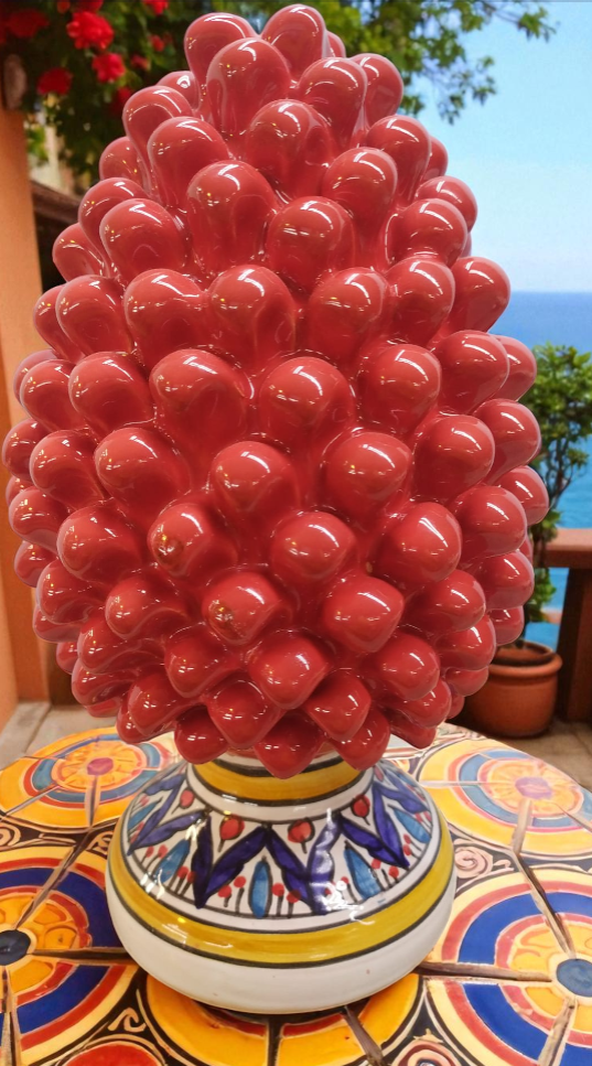Pigna in Ceramica 35 cm 🎨 | Artigianato Siciliano Dipinto a Mano – Vari Modelli e Colori (Disponibilità su Richiesta) 🇮🇹