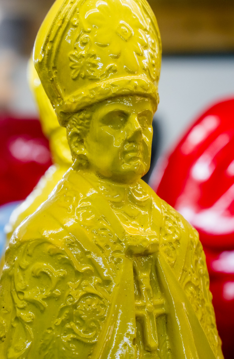 San Gennaro Stilizzato in cemento Porcellanato  - Artigianato Napoletano 2 Misure