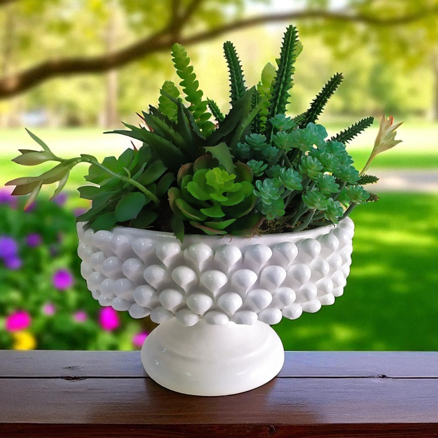 Vaso Pigna in Cemento Porcellanato 🏺 Stile Caltagirone | Artigianato Sorrentino per Piante, Succulente e Arredo Interno o Esterno 🌿