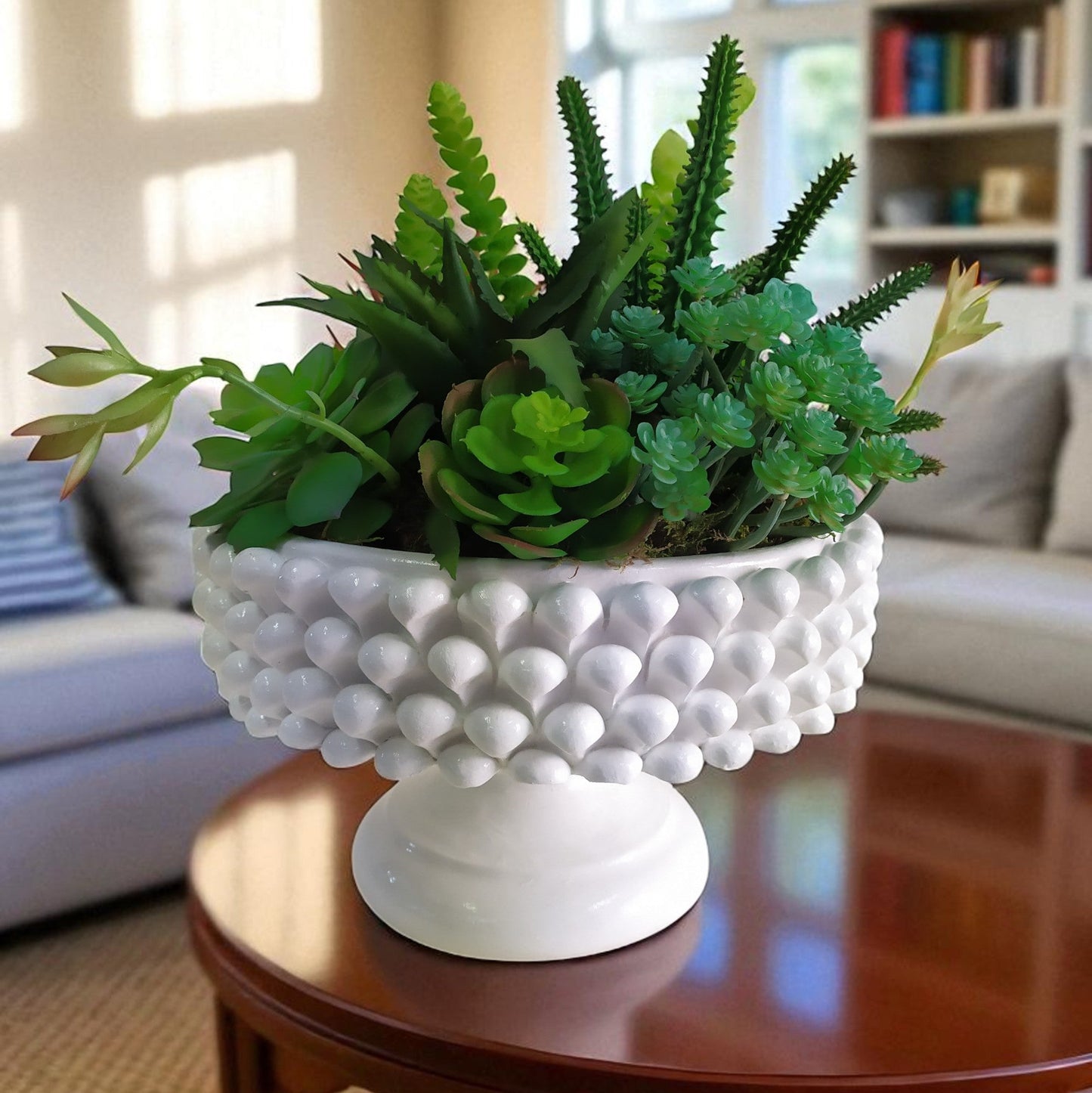 Vaso Pigna in Cemento Porcellanato 🏺 Stile Caltagirone | Artigianato Sorrentino per Piante, Succulente e Arredo Interno o Esterno 🌿