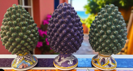 Pigna in Ceramica 35 cm 🎨 | Artigianato Siciliano Dipinto a Mano – Vari Modelli e Colori (Disponibilità su Richiesta) 🇮🇹