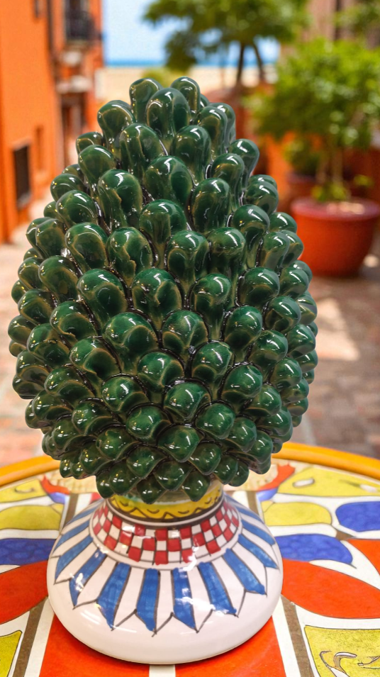 Pigna in Ceramica 35 cm 🎨 | Artigianato Siciliano Dipinto a Mano – Vari Modelli e Colori (Disponibilità su Richiesta) 🇮🇹