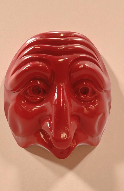 Maschera napoletana rossa in cemento porcellanato – 4 misure