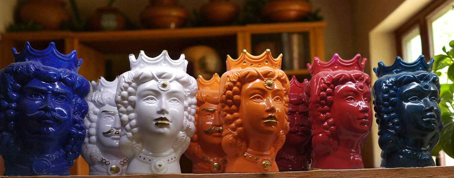 Mori Siciliani 23 cm in Ceramica Artigianale – Teste di Moro Decorative