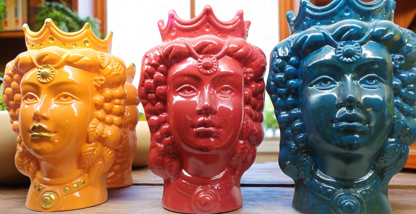 Mori Siciliani 23 cm in Ceramica Artigianale – Teste di Moro Decorative