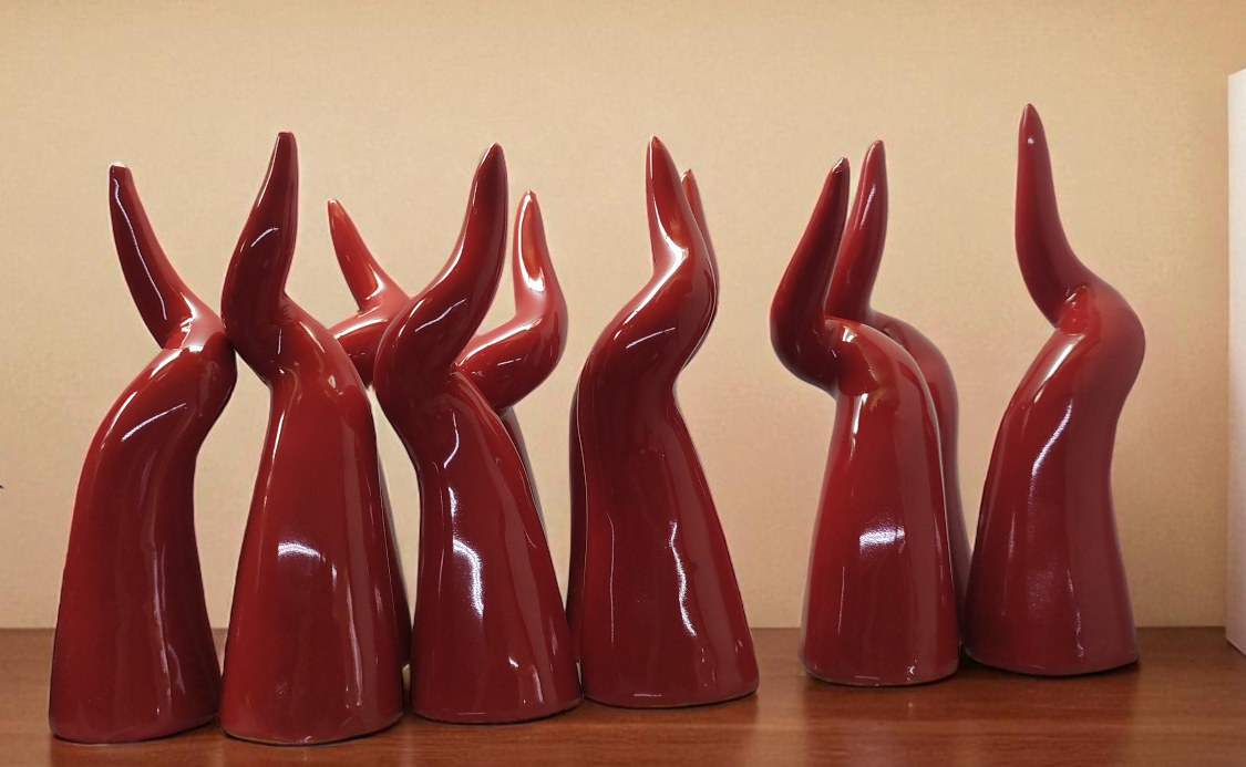 Corno Portafortuna in Porcellanato 20 cm – Vari Colori e Modelli Artigianali