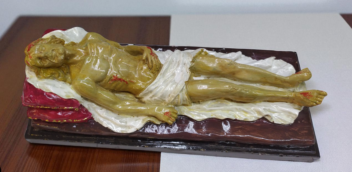 Cristo Velato in Cemento Porcellanato 23x8,5 cm – Statuina Artigianale Sacra