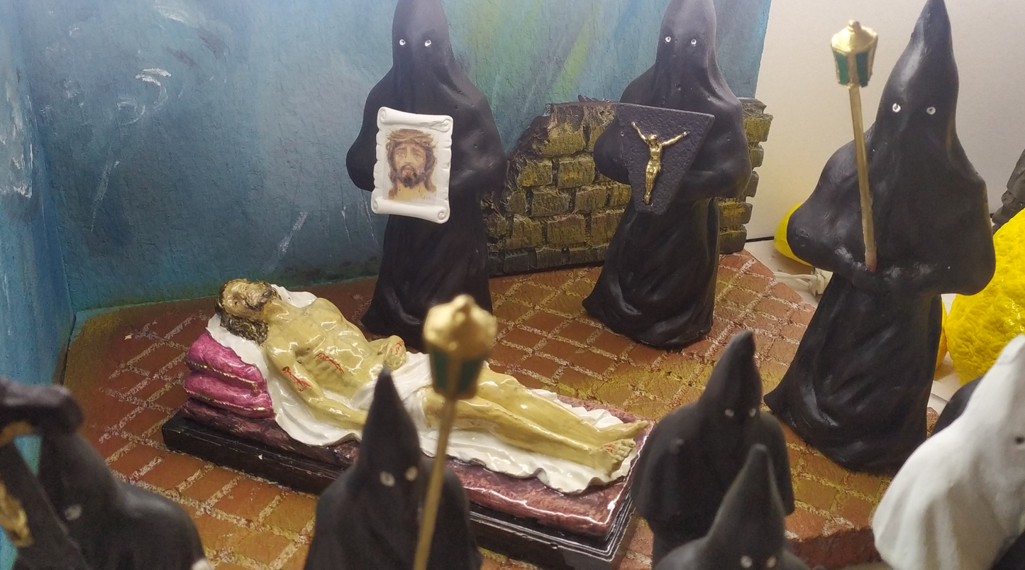 Cristo Velato in Cemento Porcellanato 23x8,5 cm – Statuina Artigianale Sacra