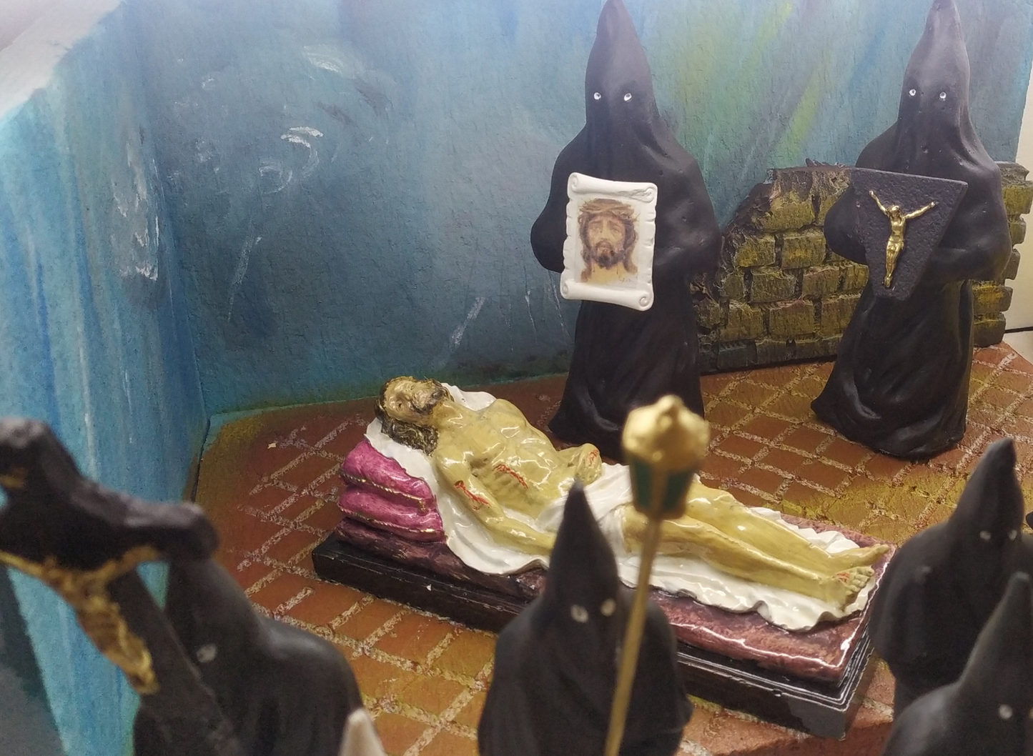 Cristo Velato in Cemento Porcellanato 23x8,5 cm – Statuina Artigianale Sacra