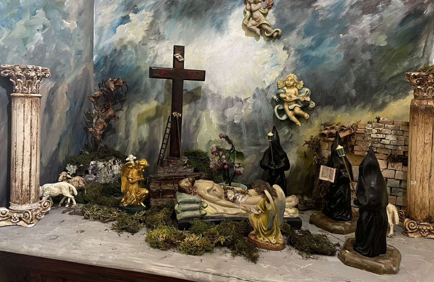 Cristo Velato in Cemento Porcellanato 23x8,5 cm – Statuina Artigianale Sacra