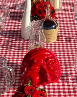 Maschera napoletana rossa in cemento porcellanato – 4 misure