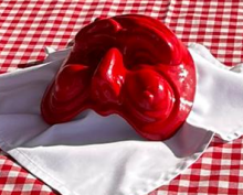 Maschera napoletana rossa in cemento porcellanato – 4 misure