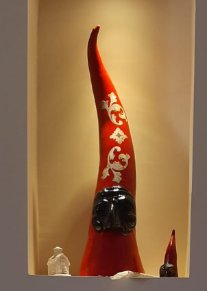 Corno Napoletano 40cm Cemento Porcellanato – Versione Liscia o con Maschera