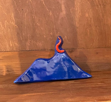 Scultura Vesuvio Napoli rosso 20x12cm in cemento porcellanato artigianale