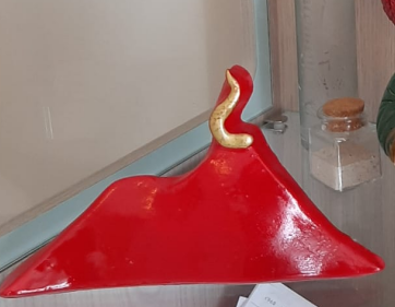 Scultura Vesuvio Napoli rosso 20x12cm in cemento porcellanato artigianale