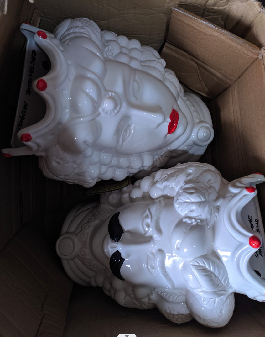 Mori Siciliani 32 cm in Ceramica – Coppia Re e Regina Decorati a Mano