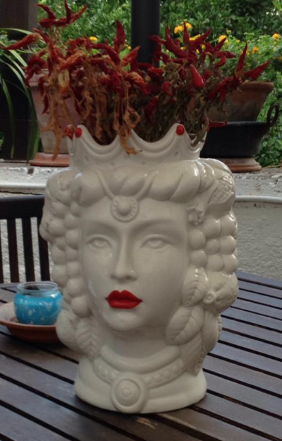 Mori Siciliani 32 cm in Ceramica – Coppia Re e Regina Decorati a Mano