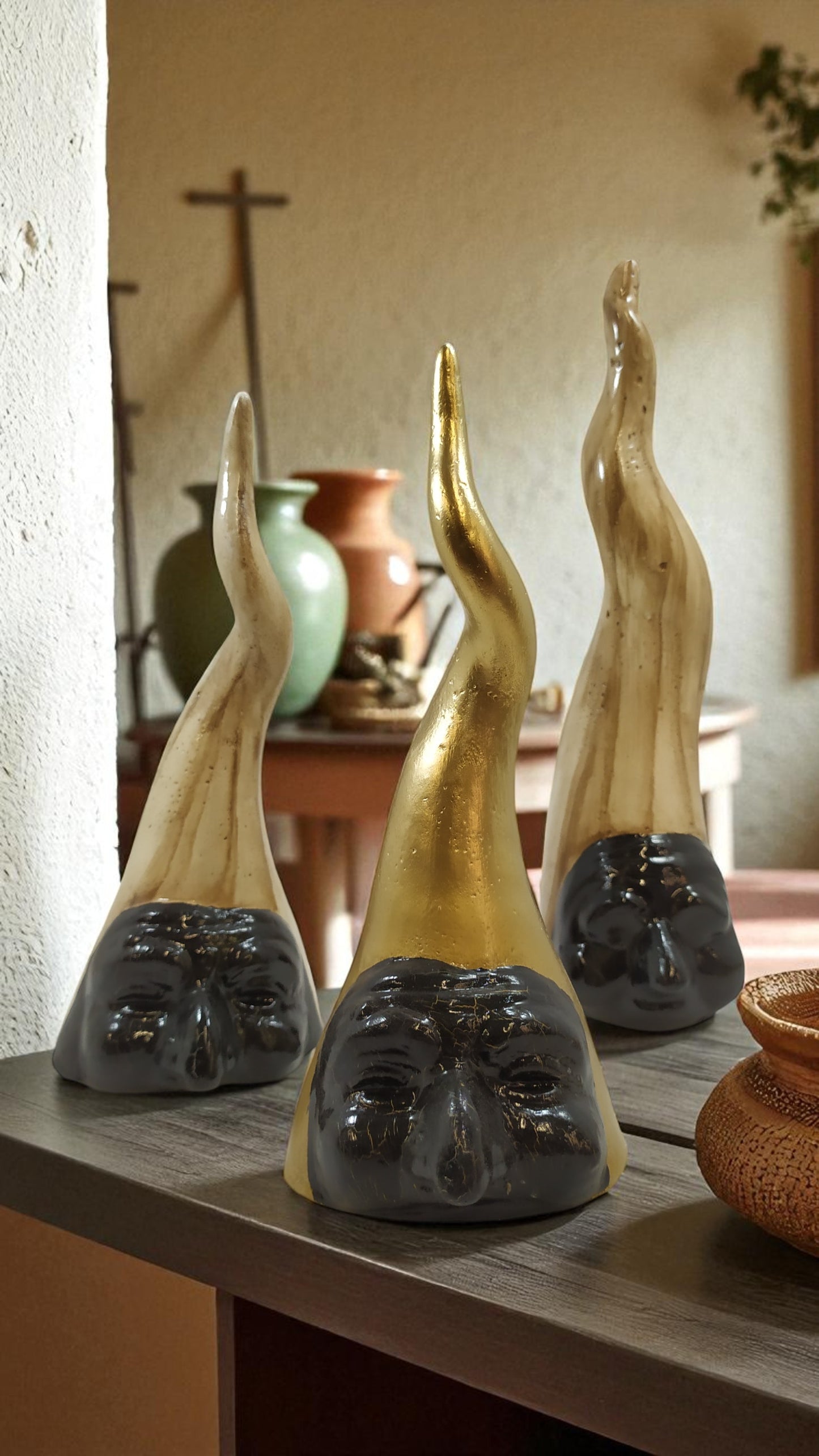 Corno Portafortuna in Porcellanato 20 cm – Vari Colori e Modelli Artigianali