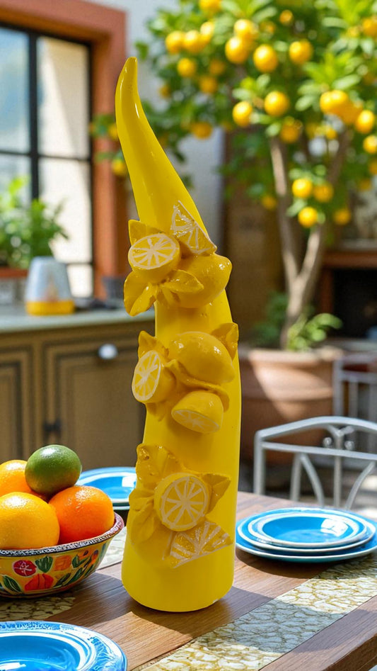 Corno Portafortuna con Limoni - Design Mediterraneo h 40cm