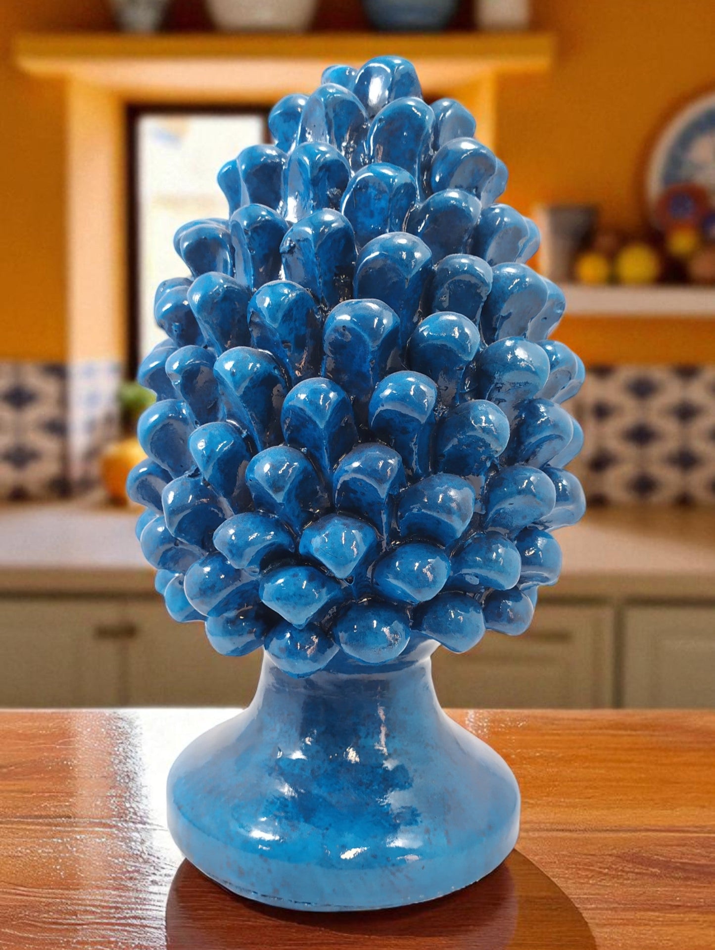 Pigna decorativa in ceramica artigianale – 30 cm, fatta a mano in Italia, vari colori