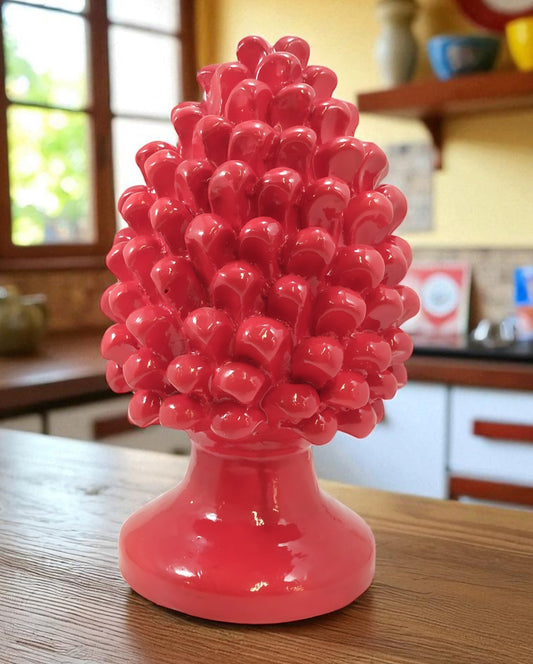 Pigna decorativa in ceramica artigianale – 30 cm, fatta a mano in Italia, vari colori