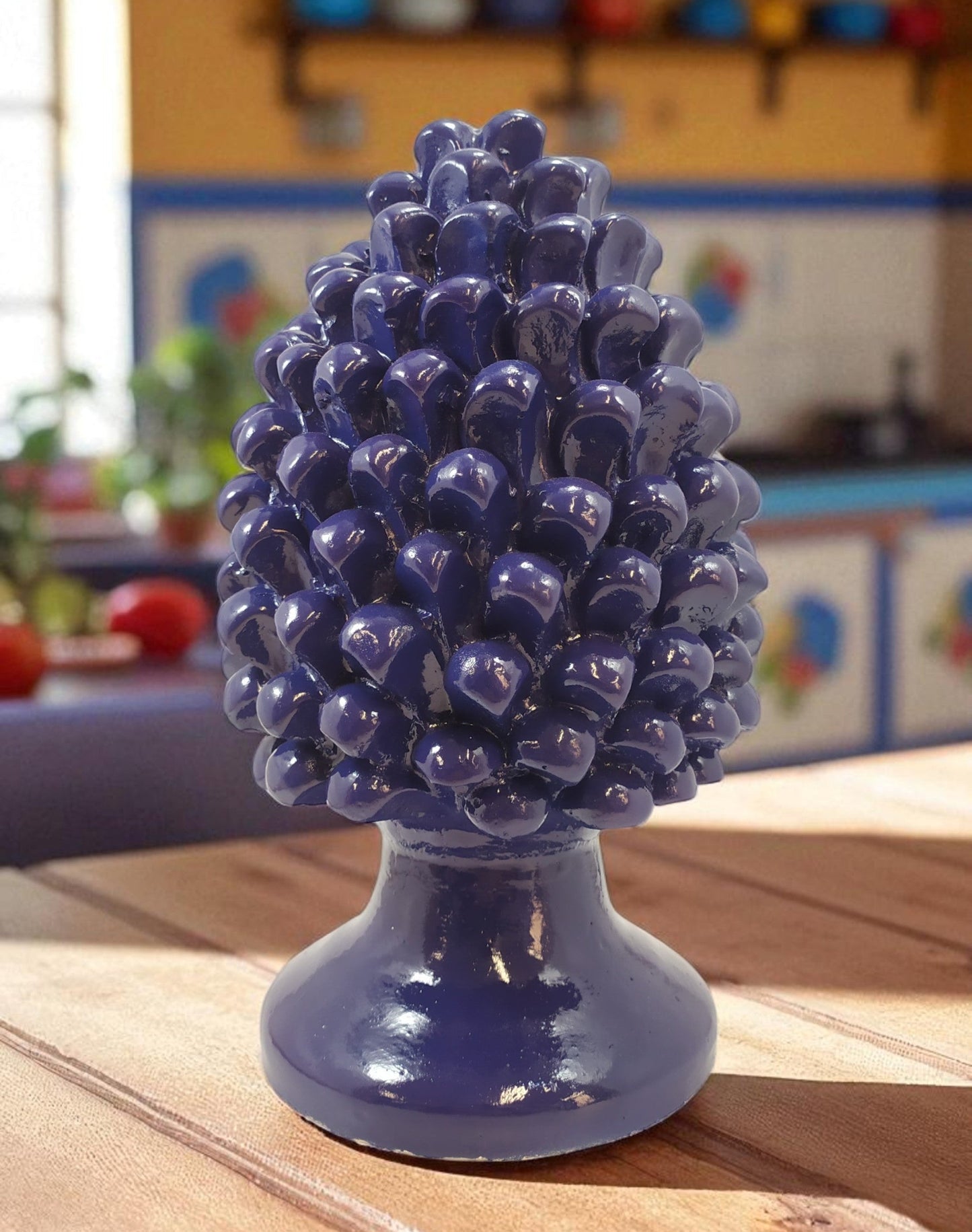 Pigna decorativa in ceramica artigianale – 30 cm, fatta a mano in Italia, vari colori